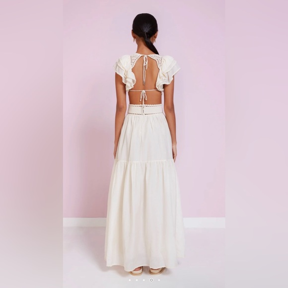 Magali Pascal l M Lottie Crocheted Drop-Waist Open Back Tiered Skirt Maxi Dress - Picture 4 of 6